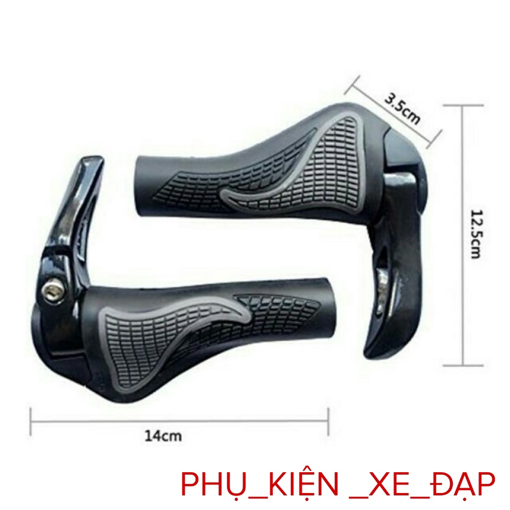 Bộ 2 Bọc Cầm Tay Lái Xe Đạp Cao Su Chống Trơn Trượt, Tay nắm sừng trâu xe đạp 2 màu cao cấp