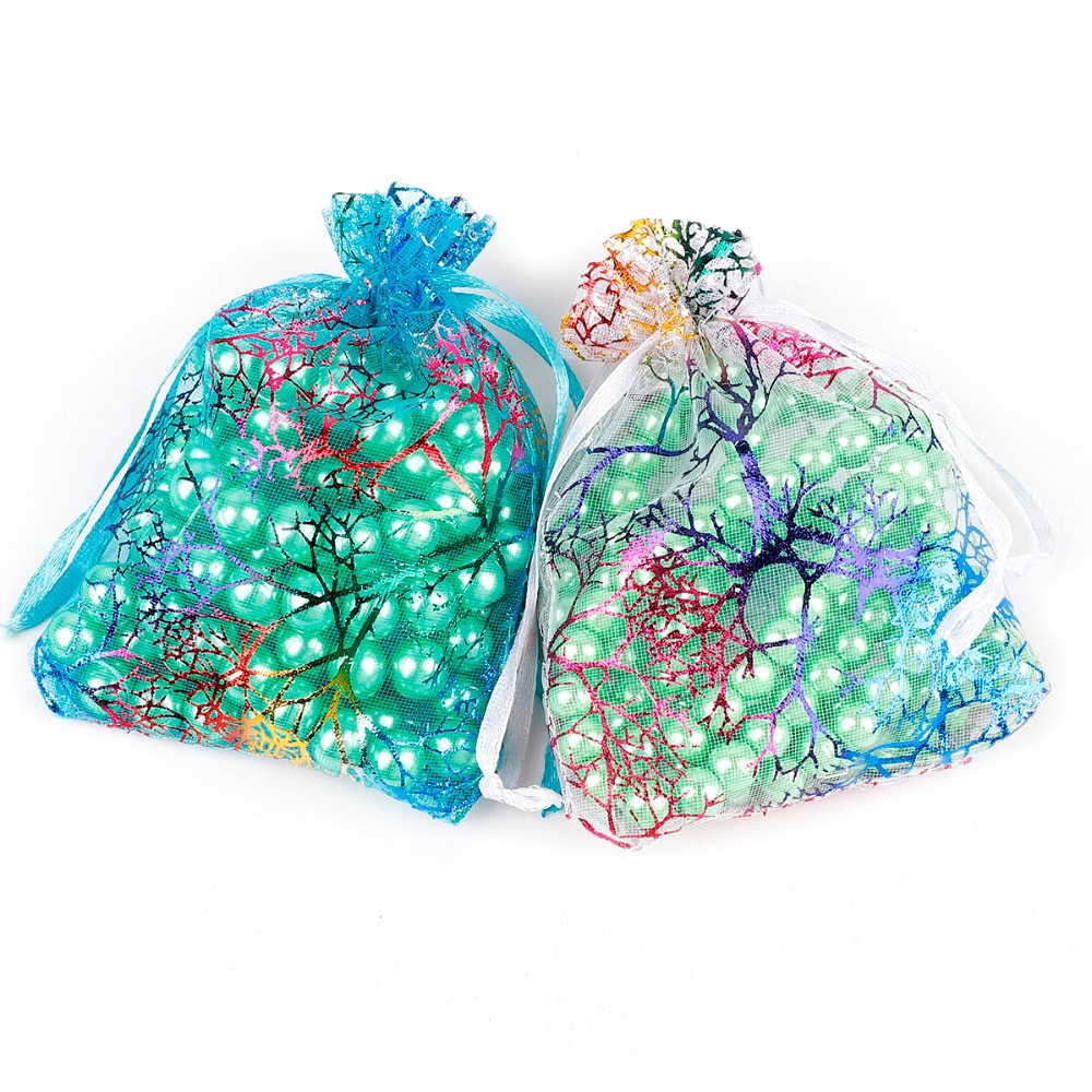 Bộ 10 cái túi đựng trang sức dây rút 7x9cm 9x12cm 10x15cm 13x18cm nhiều màu dùng làm quà cưới