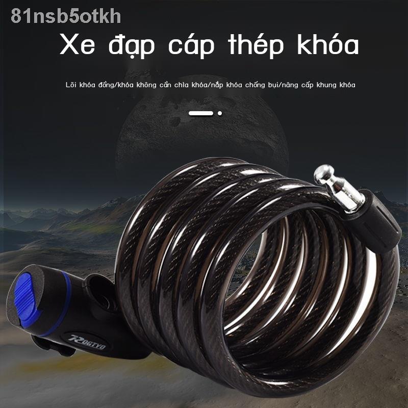✳☾❁Khóa xe đạp leo núi chống trộm cáp thép hình vòng khóa dây khóa cố định đậm khóa chống cắt phụ kiện th