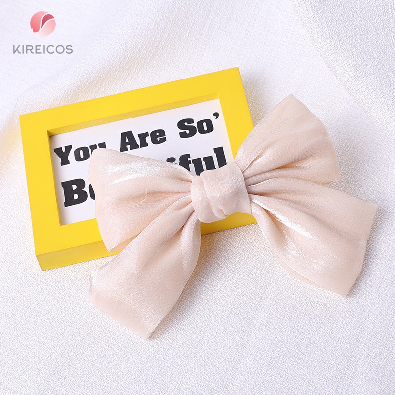 Kẹp Tóc Nơ Tiểu Thư Vải Lấp Lánh Hot Trend Nhật Hàn