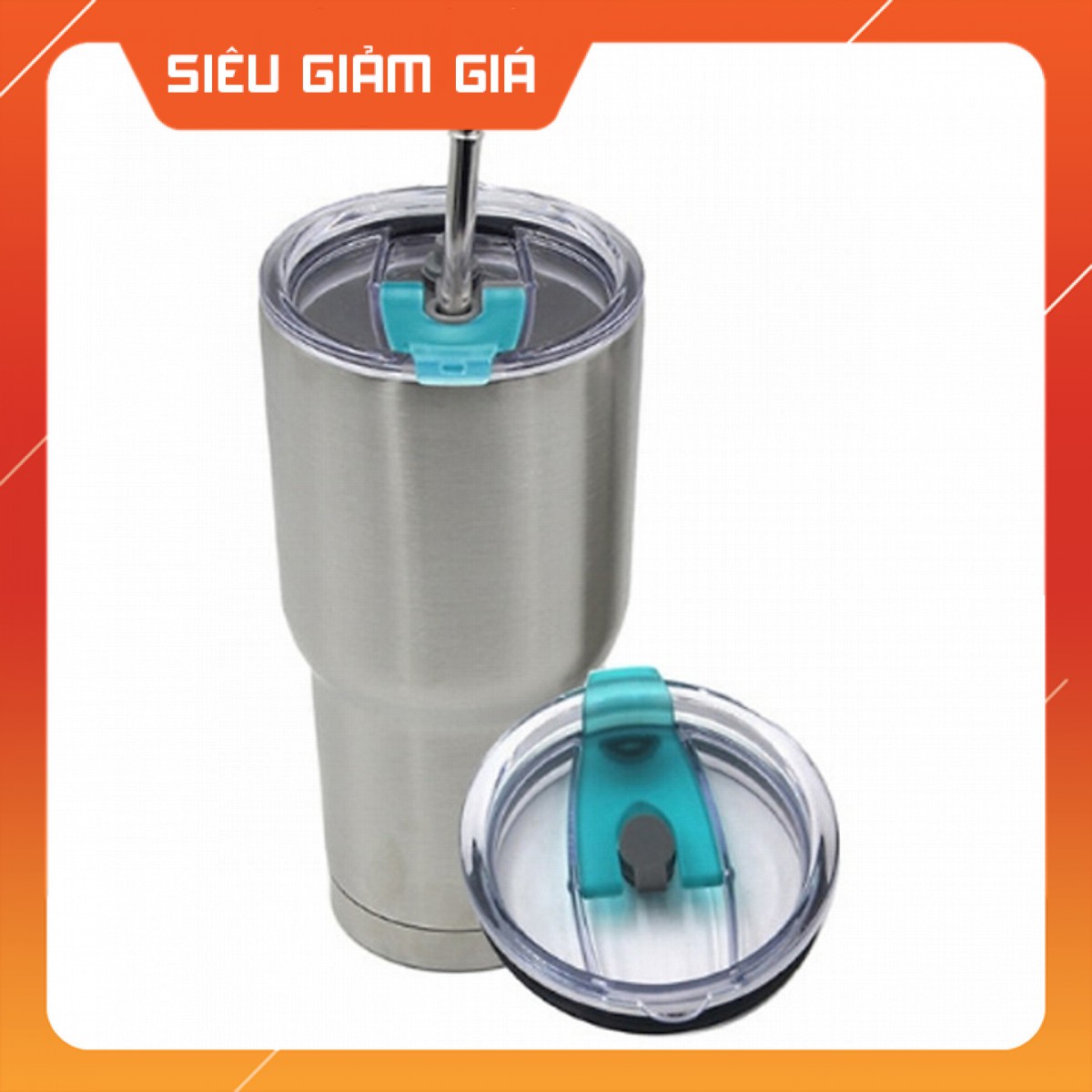 Ly Giữ Nhiệt YT Nắp Chống Tràn Cao Cấp + Tặng Bộ Ống Hút Inox Tái Sử Dụng Và Túi Đựng (Màu Sắc Ngẫu Nhiên)