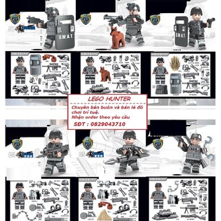 Xếp Hình Army Swat combo 6 lính đặc nhiệm kèm trang bị