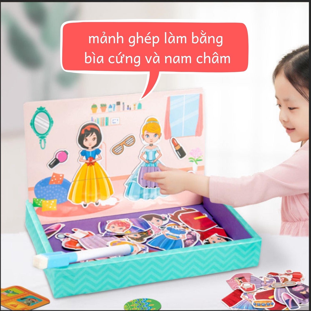 Đồ chơi bé gái ghép hình thiết kế thời trang công chúa theo mẫu nhiều hình chủ đề nhân vật dành cho bé BOBIKIDS BG01