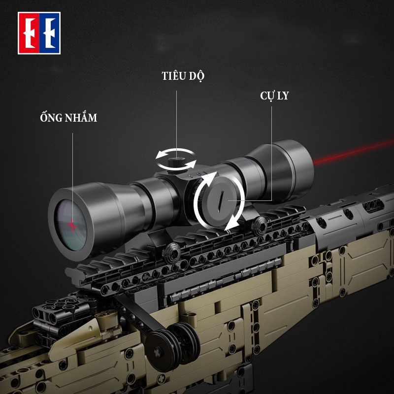 Đồ Chơi Lắp Ráp Kiểu LEGO PUBG Mô Hình Sniper Rifle Mô Hình AWM CaDA C81053 Với 978 Mảnh Ghép
