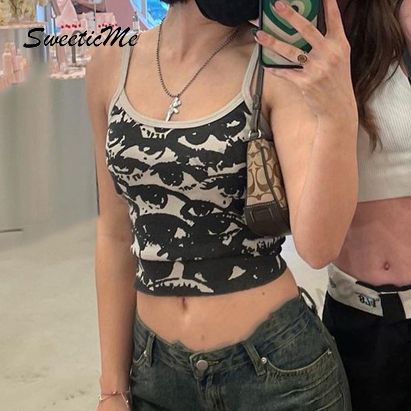 Áo Croptop Cổ Yếm In Họa Tiết Phong Cách Cổ Điển Quyến Rũ Dành Cho Nữ