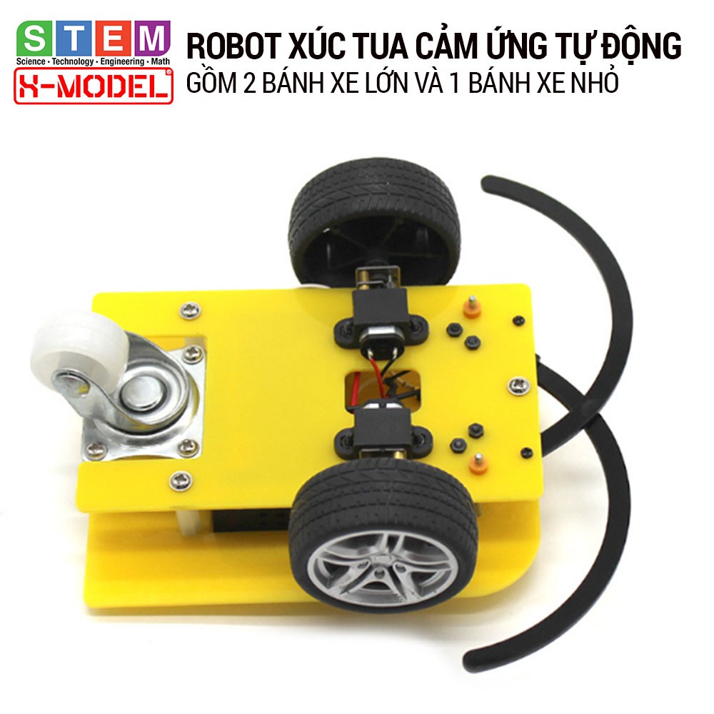 Đồ chơi thông minh, sáng tạo STEM Robot xúc tua( Màu vàng) cảm ứng tự động biến hình ô tô có công tắc XMODEL ST89 cho bé