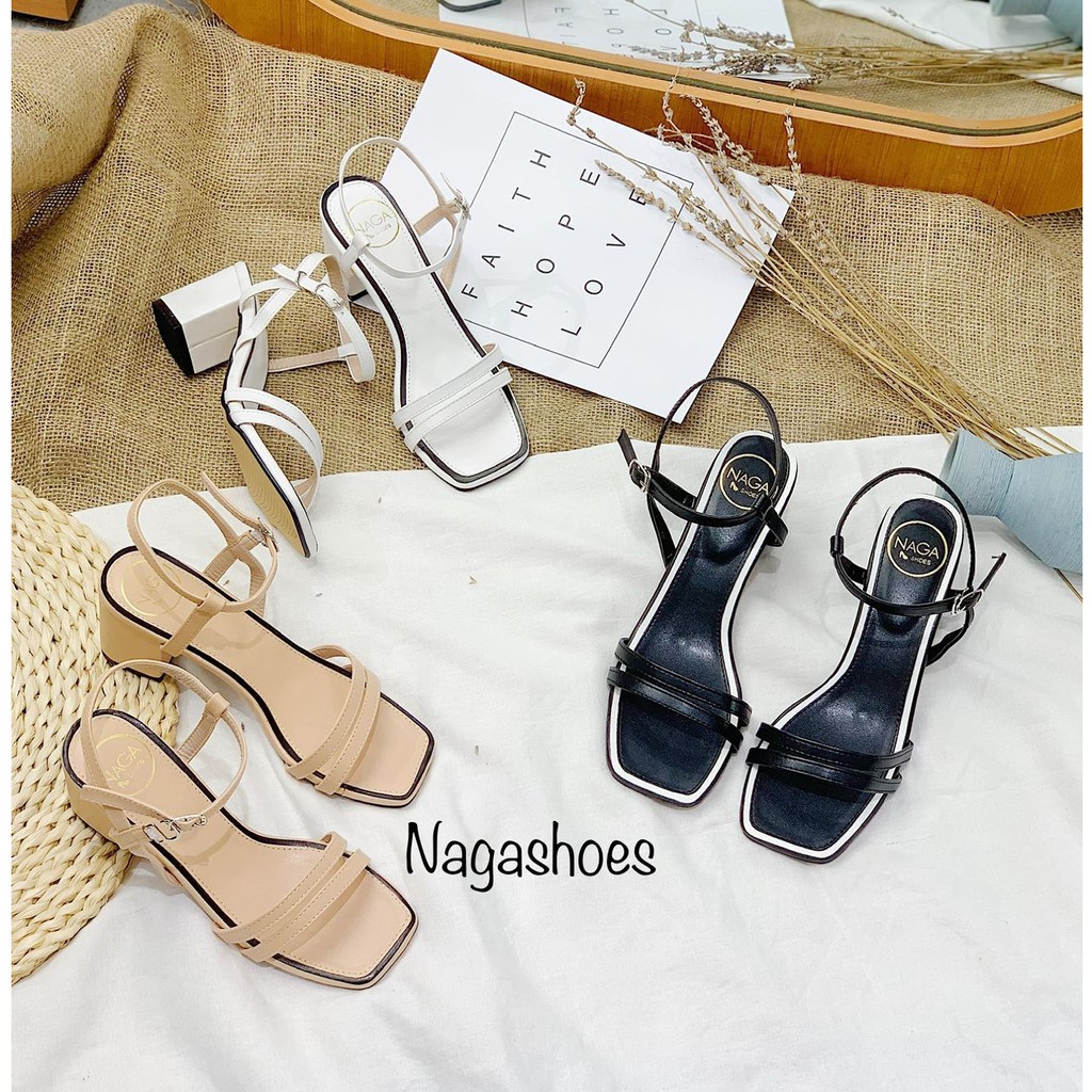 <3 GIÀY CAO GÓT NAGASHOES MŨI VUÔNG 2 QUAI NGANG 5P NAC128 > . new ‼️ . new ! <3 🇻🇳 2020 : : < # ' ;