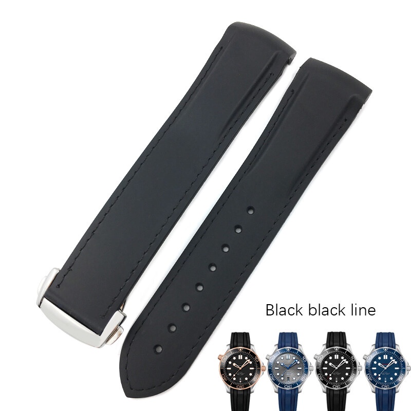 Dây Đeo Đồng Hồ Bằng Silicone 20mm 22mm Cho Omega Seamaster 300