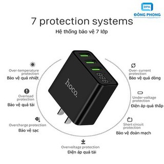 CỦ SẠC NHANH HOCO C15 CÓ ICD - CÓC SẠC 5V/3A