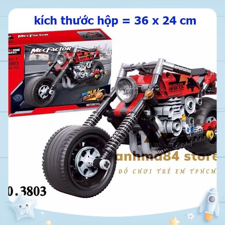 Đồ chơi LEGO xếp hình Siêu Xe Môtô xịn sò - Mô hình LEGO xe moto bánh cao su, chạy trớn - 262 miếng - anhma84 store