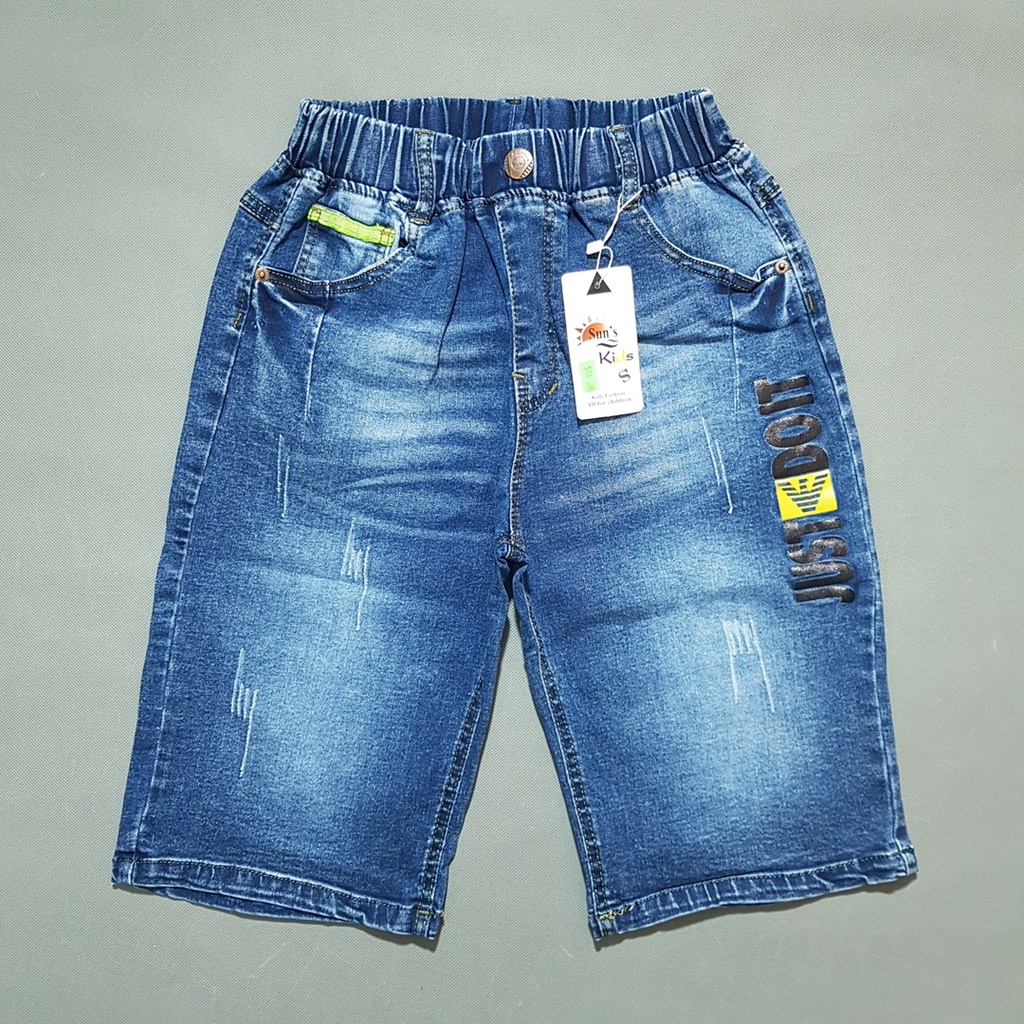 Quần lửng jean co dãn mạnh size đai cồ cho bé trai lớn 45-70kg