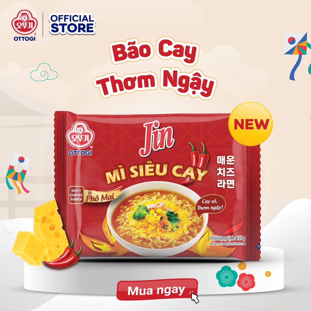 Mì Jin siêu cay vị phô mai Ottogi 105g | BigBuy360 - bigbuy360.vn