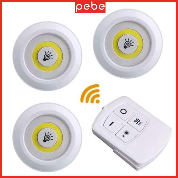 Bộ 3 Đèn Led Mini + Remote Điều Khiển Từ Xa , Có Chức Năng Hẹn Giờ