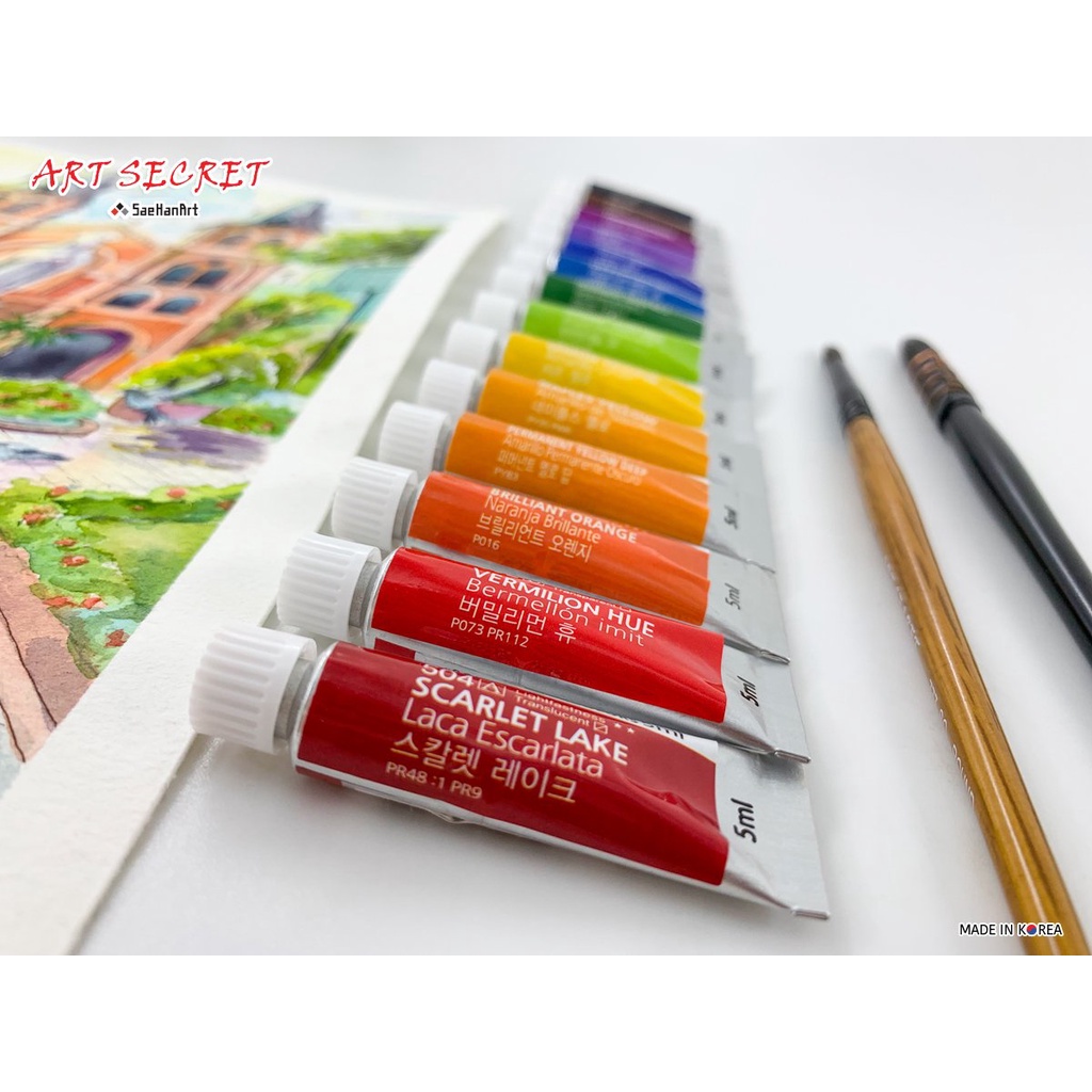 [Michi Art Store] (Seri B)  Màu nước Art Secret 73 màu tuýp lẻ 5ml full bảng màu hạng hoạ sĩ xuất xứ Hàn Quốc