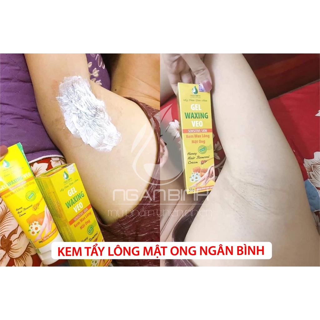 Gel waxing VEO kem tẩy lông Ngân Bình làm sạch vùng lông dưới cánh tay, lông nách, lông chân, lông tay, lông bikini