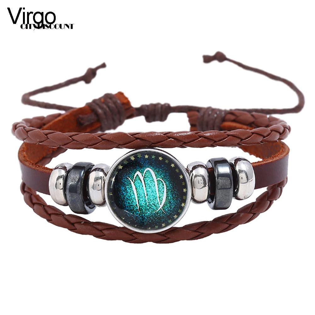 Vòng đeo tay nhiều dây mặt 12 cung hoàng đạo cổ điển | BigBuy360 - bigbuy360.vn