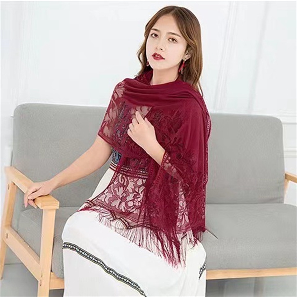 Khăn Choàng Ren Hoa Xinh Xắn Cho Nữ
