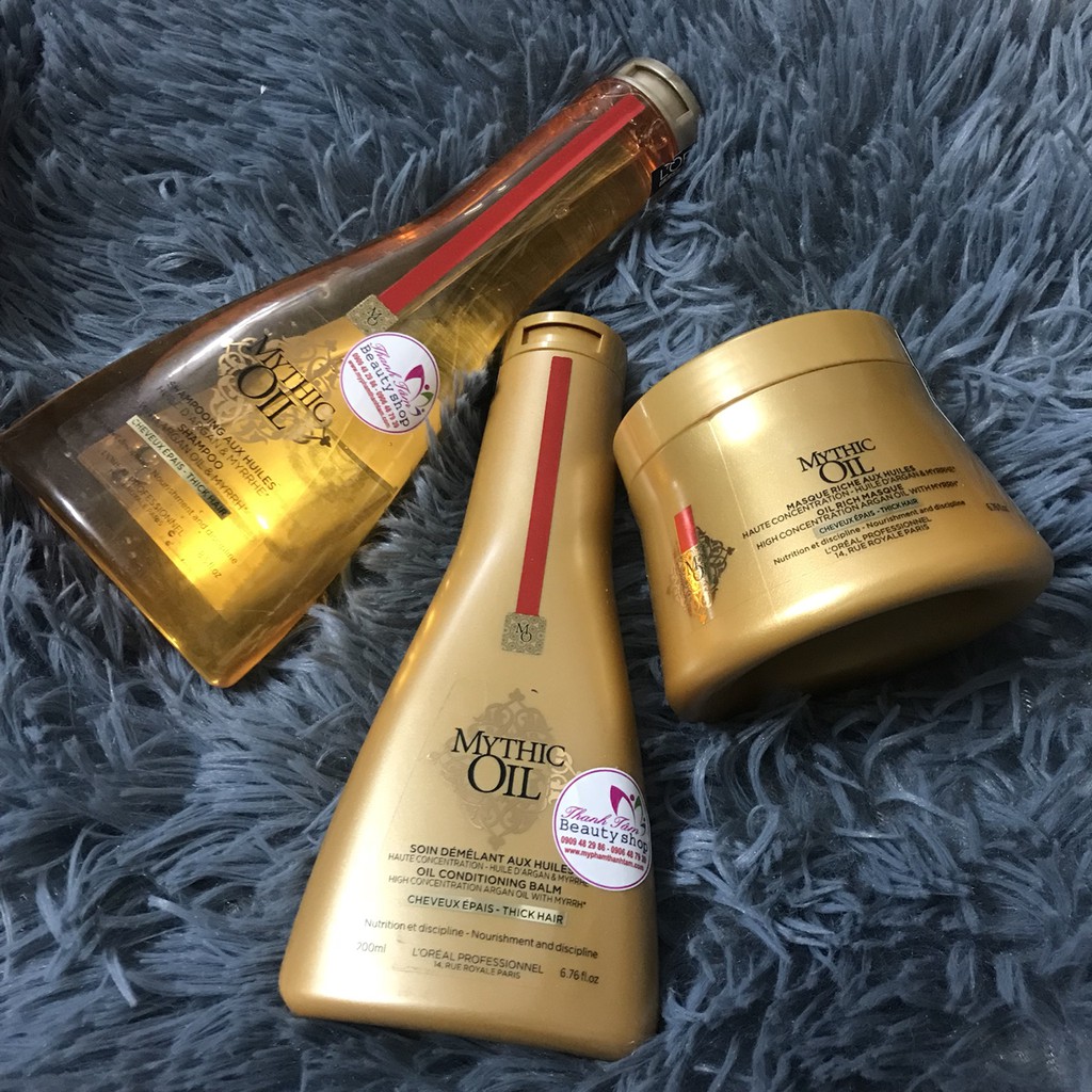 🇫🇷L'oreal🇫🇷 Combo gội xả và hấp dành cho tóc khô hư tổn Loreal Mythic Oil 250ml