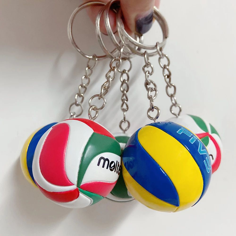 Móc khóa hình quả bóng chuyền mini chất liệu pvc thời trang