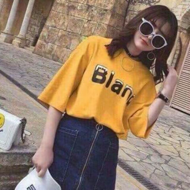 Áo phông bland và áo bros vàng hàng quảng châu chất liệu cotton mát lịm,bao vải bao chất,kết hợp chân váy quần jean nhé