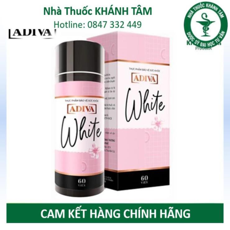 [Date mới nhất] White Adiva dạng viên (Hộp 60v) - Viên uống trắng da, chống nắng, mờ nám, đẹp da [collagen adiva]! ! !