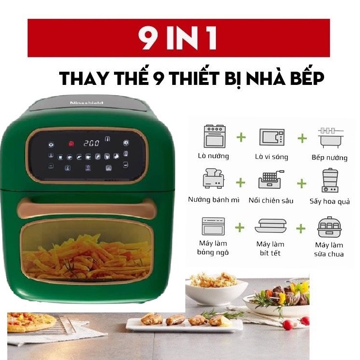 Nồi chiên không dầu Nineshield 10l KB-7001M (điện tử)