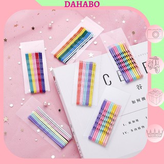 Set 8-10 ghim cài tóc, kẹp tóc hoạ tiết lượn sóng màu sắc cầu vòng xinh xắn cho nữ DAHABOO KT02
