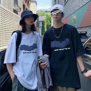 Áo Thun Ngắn Tay In Chữ Phong Cách Hàn Quốc Cho Cặp Đôi
