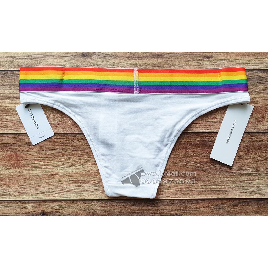 [CHÍNH HÃNG] Quần lót nữ Calvin Klein QF6011 Modern Cotton Pride Tanga White