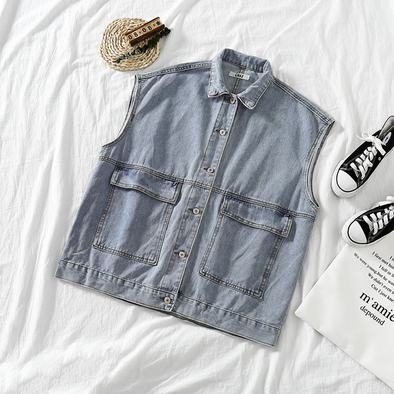 Áo Khoác Denim Không Tay Phong Cách Hàn Quốc Cho Nữ | BigBuy360 - bigbuy360.vn