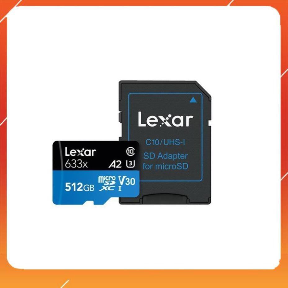 Thẻ nhớ MicroSDXC Lexar 512GB A2 V30 U3 4K 633x 100MB/s - With Adapter