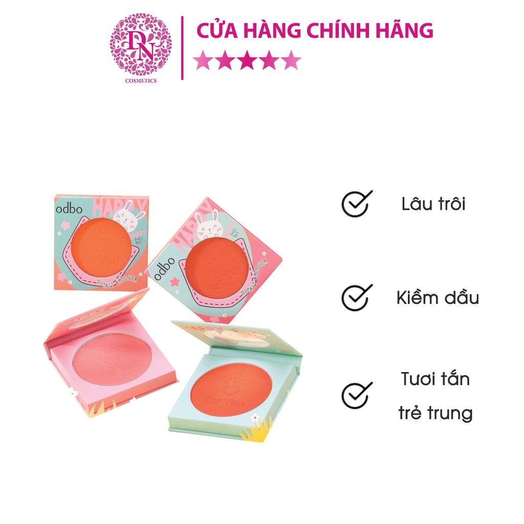 Phấn má hồng Happy Everyday Pocket Odbo103 màu sắc trẻ trung