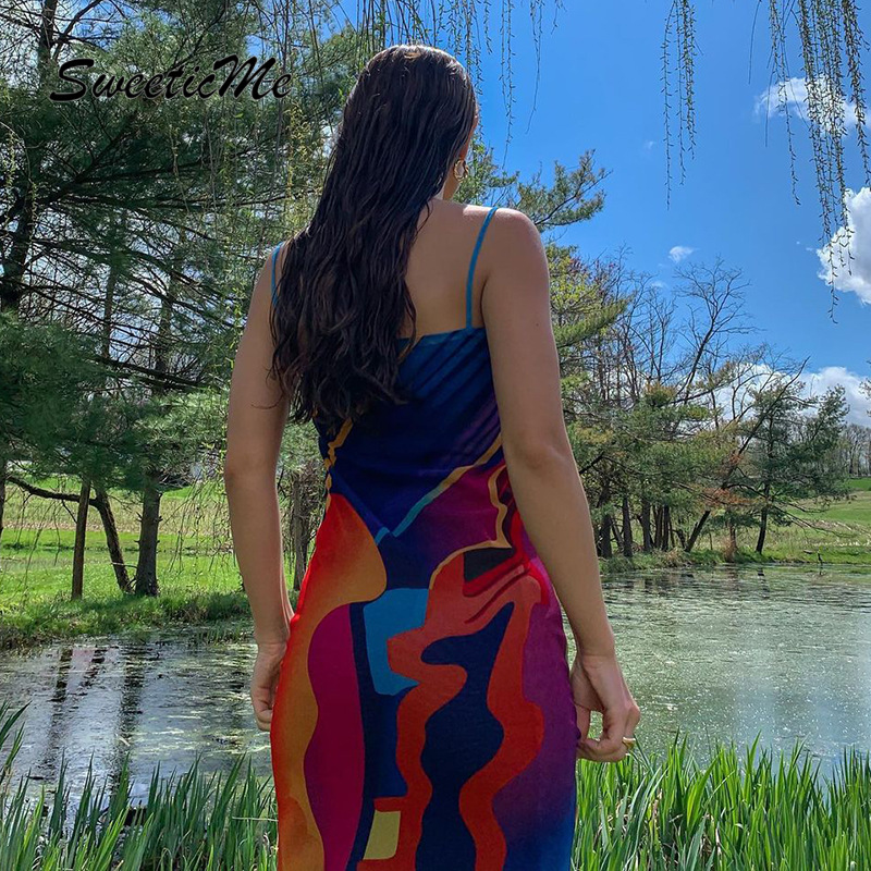 Đầm Hai Dây In Họa Tiết Trừu Tượng Gợi Cảm Dành Cho Nữ 2021 | BigBuy360 - bigbuy360.vn