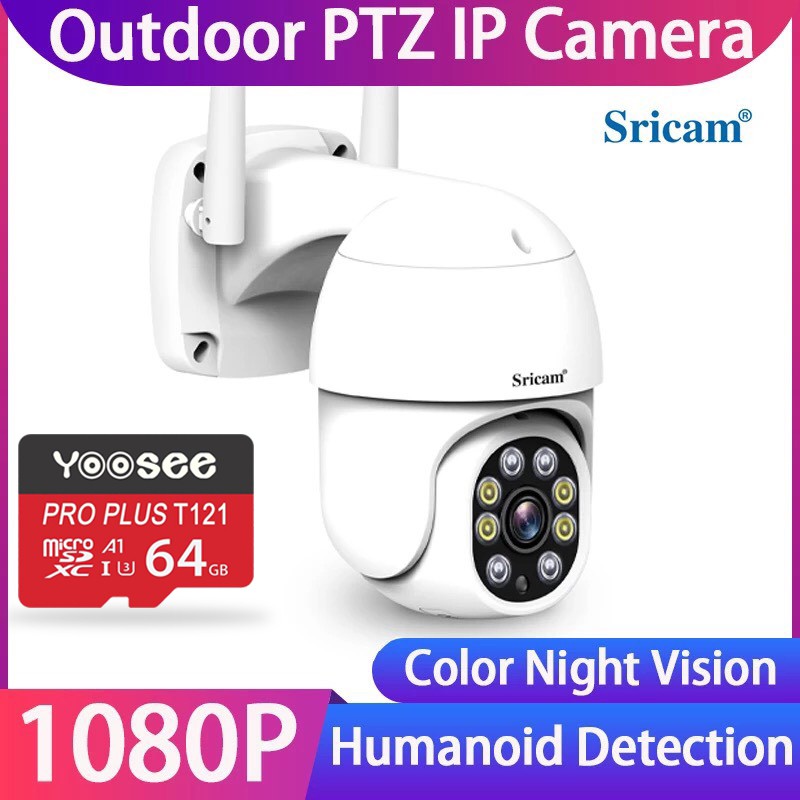 Camera WiFi Ngoài Trời Srihome SP028 1080P Xoay 360 - Loa To Rõ