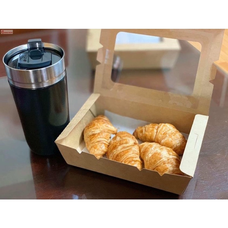 50 Hộp giấy đựng thức ăn nắp liền 700 ml, 1200 ml, 1400 ml đựng cơm văn phòng, salad, xôi, vịt quay, bún, dùng 1 lần