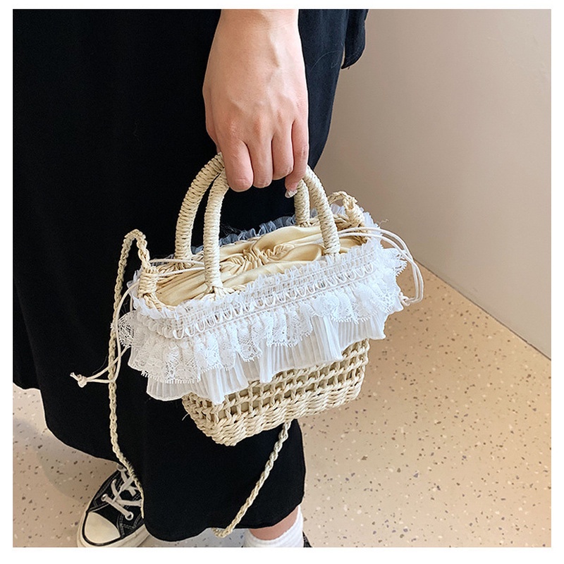 Túi Xách Tay Đeo Chéo Vai Phối Ren Kích Thước Nhỏ Gylb330 Dành Cho Nữ