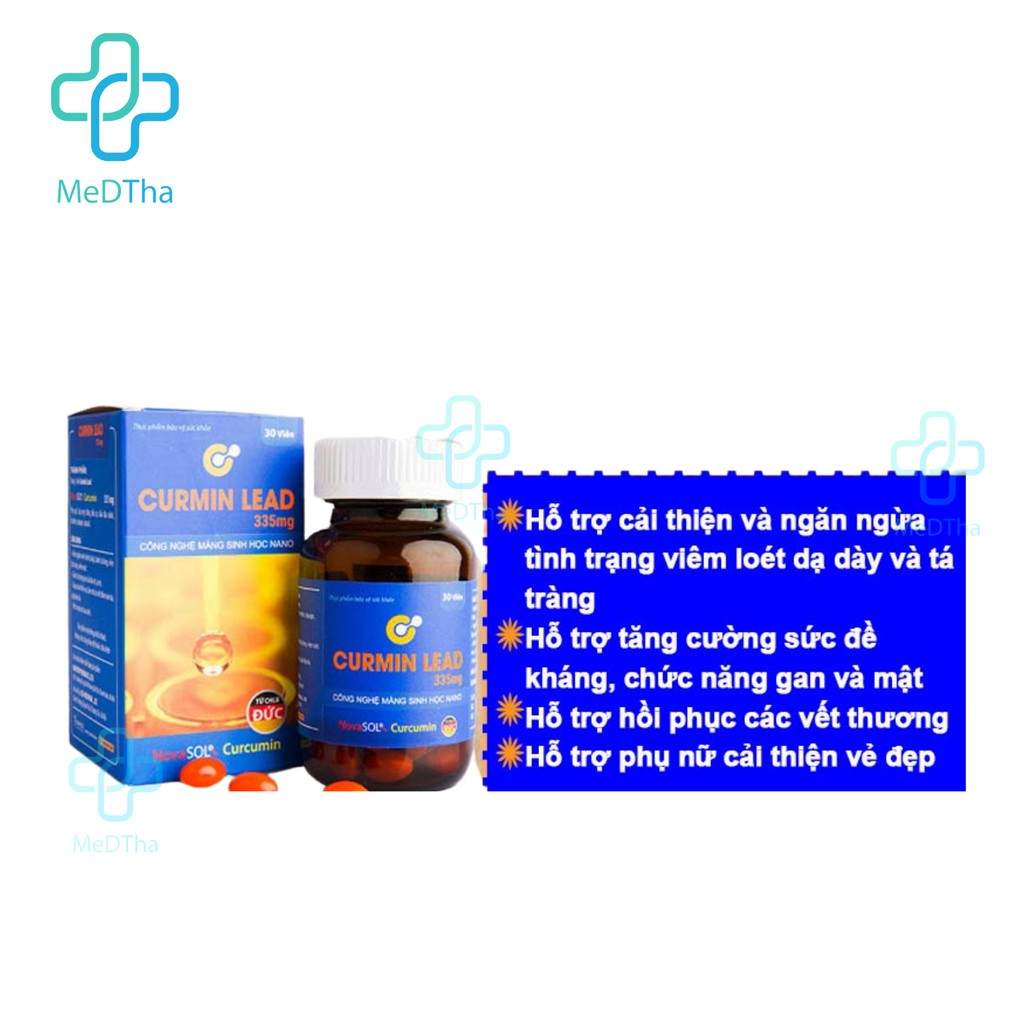 Curmin Lead 335mg  - Hỗ trợ Giảm Đau Dạ Dày Tá Tràng, Mờ Sẹo, Liền Sẹo, Đẹp Da