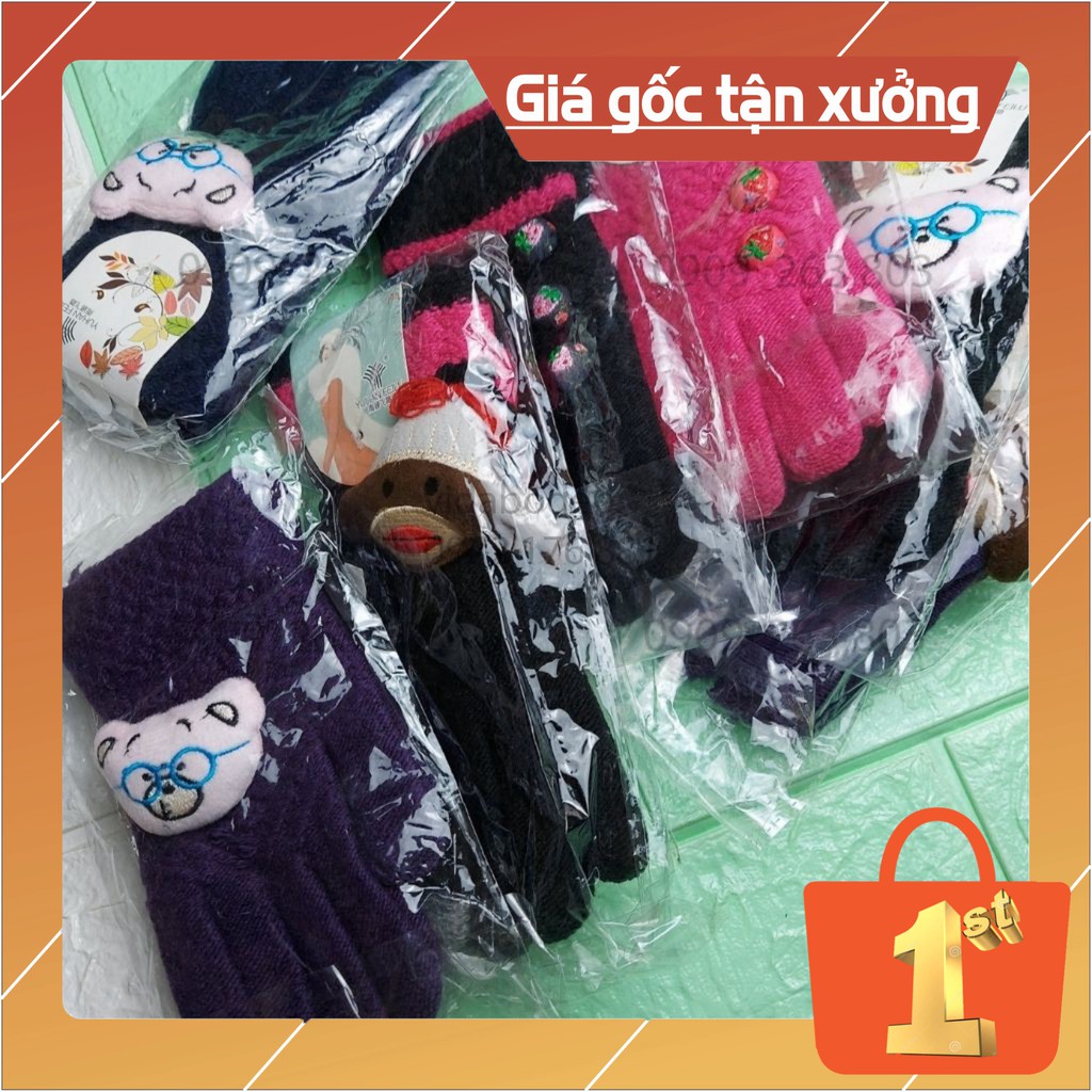 Bao tay len giữ ấm gắn thú cute siu dễ thương