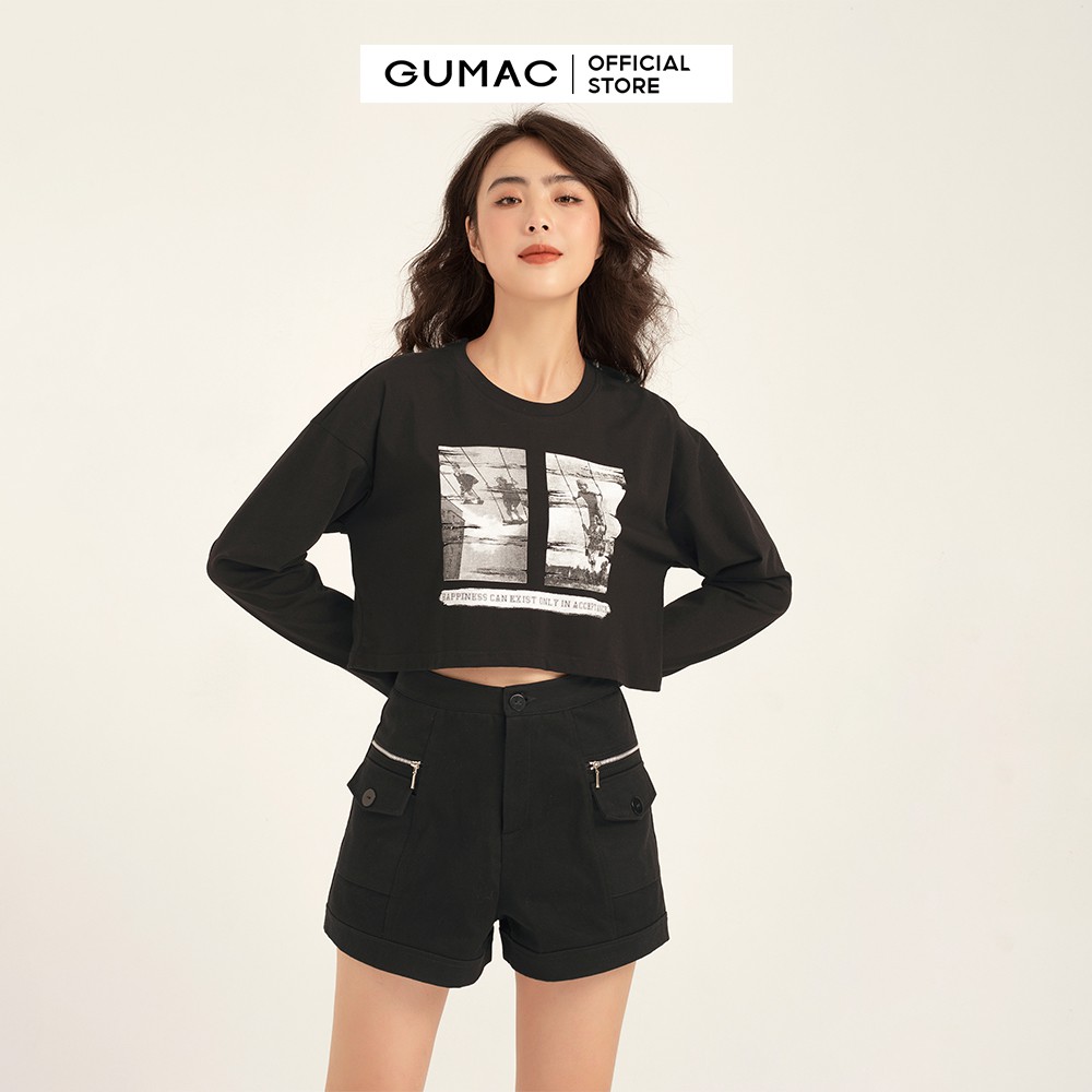 [Mã WABRGU giảm 50k đơn từ 0đ] Áo thun nữ tay dài croptop GUMAC đủ màu đủ size, phong cách năng động trẻ trung ATB1122 | BigBuy360 - bigbuy360.vn
