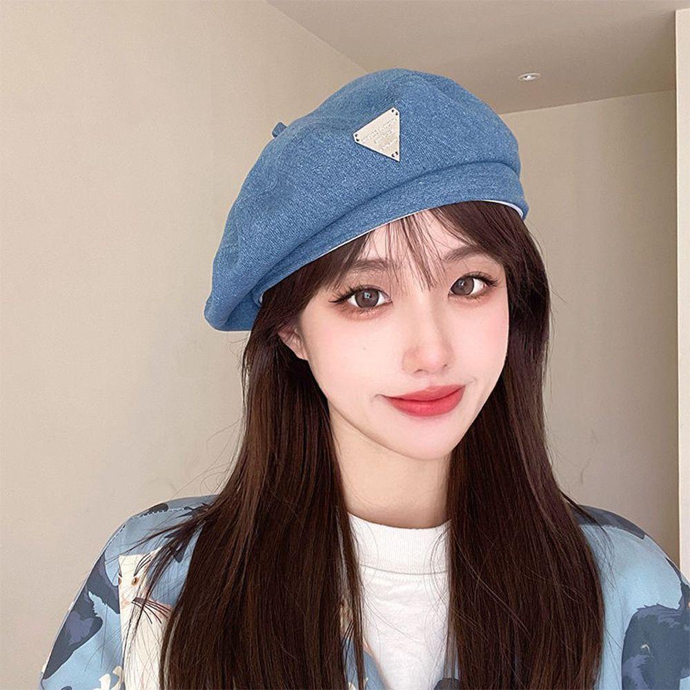 Wmes15h Mũ Beret Cao Bồi Hình Tam Giác Chữ Nghệ Thuật Thời Trang Mùa Đông Pháp Có Thể Điều