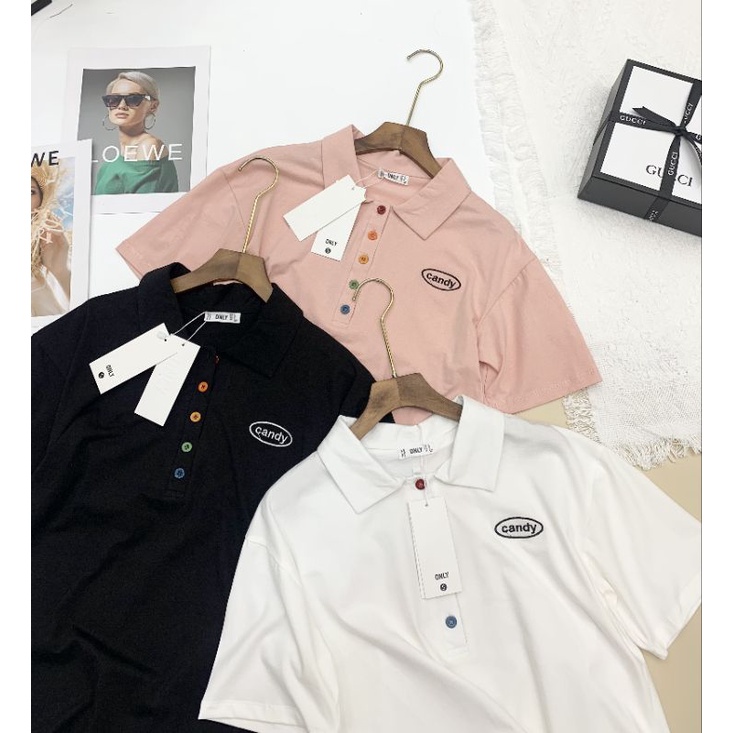 Áo phông nữ cúc sắc màu only