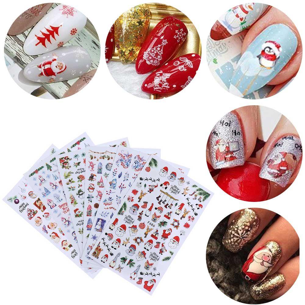 Miếng Dán Trang Trí Móng Tay Hình Chim Cánh Cụt / Người Tuyế