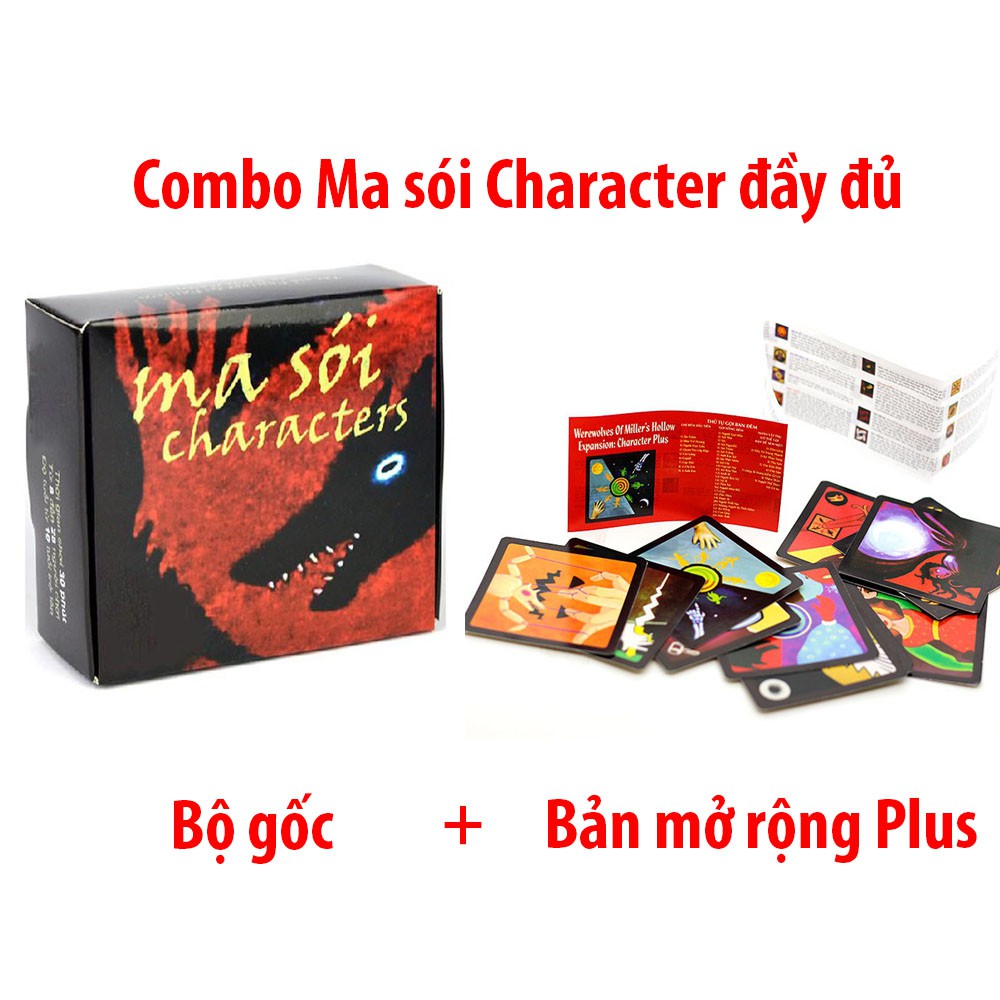 Bộ bài ma sói character Việt Hóa và bản mở rộng Characters Plus NoBrand