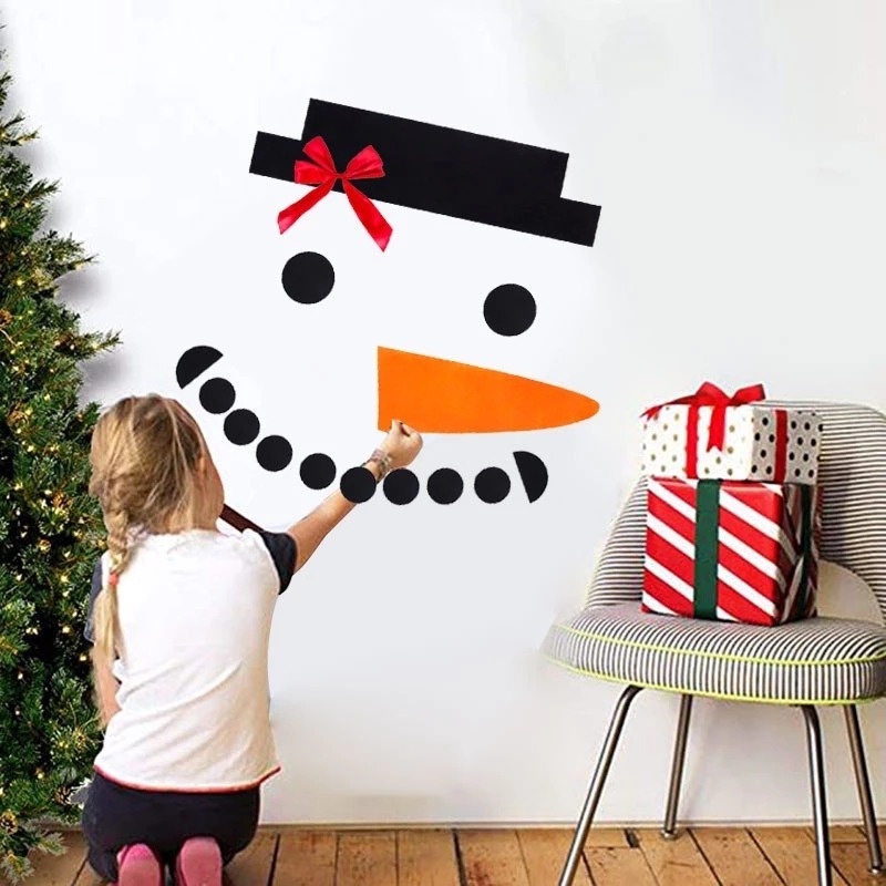 Bộ 16 Miếng Dán Tường Trang Trí Giáng Sinh / Garage DIY Không Dệt