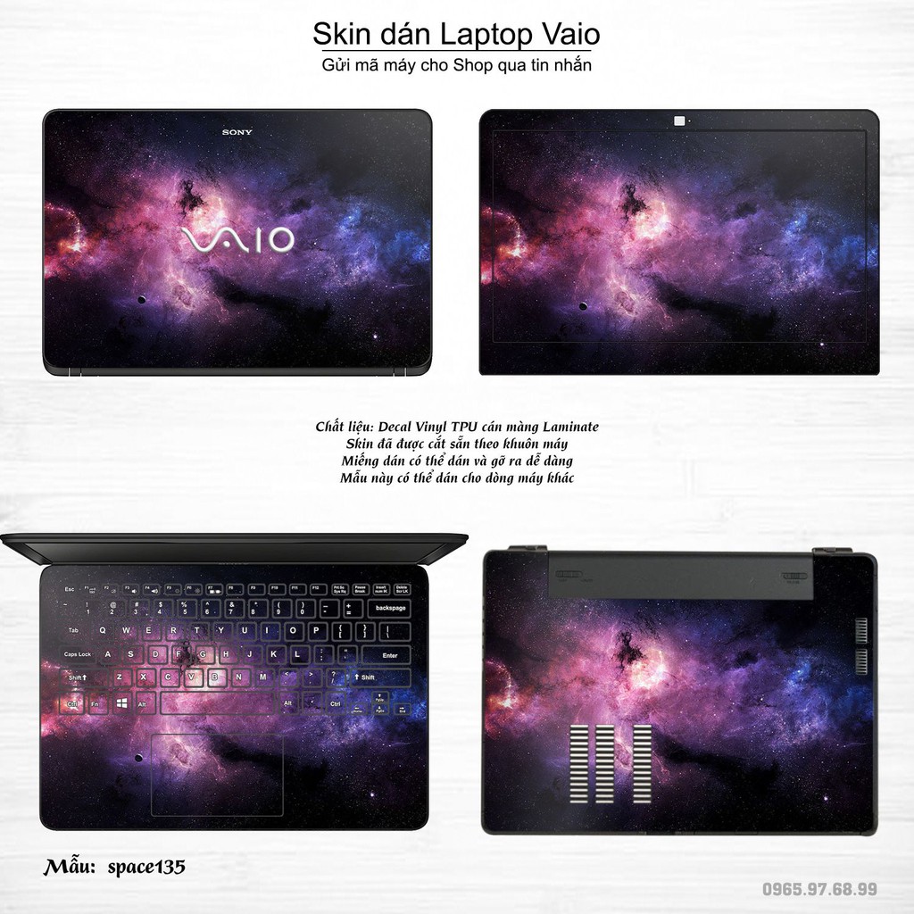 Skin dán Laptop Sony Vaio in hình không gian nhiều mẫu 23 (inbox mã máy cho Shop)