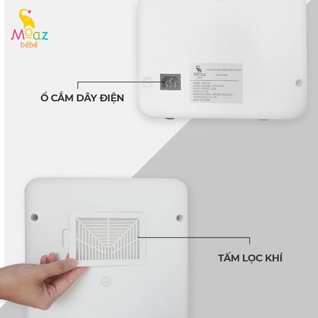 Máy tiệt trùng sấy khô tia UVC và bảo quản bình sữa Moaz BéBé MB-038 - Bảo hành chính hãng