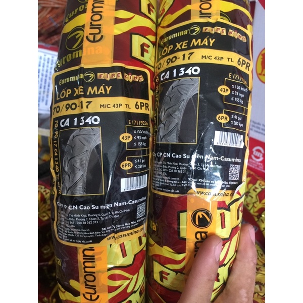 Cặp vỏ lốp xe Exciter 150 Winner 150 Không Ruột/Săm 70/90-17 và 120/70-17 cao cấp