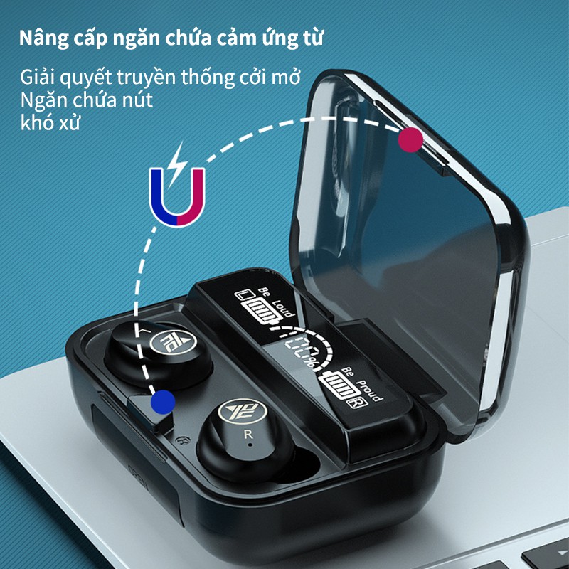 Tai nghe không dây M16 TWS cảm ứng 5.1 chống nước IPX7 chất lượng cao