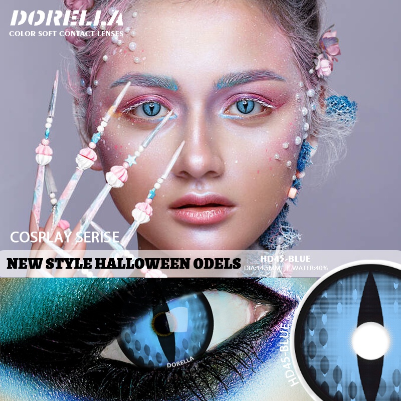 D'ORELLA 1 Cặp  Ống kính màu Mắt Ống kính cosplay mới Dòng COSPLAY Halloween Phóng đại và phóng to mắt Màu Liên hệ Mắt Người đẹp Yêu tinh Mirage Ống kính màu Mắt Mỹ phẩm