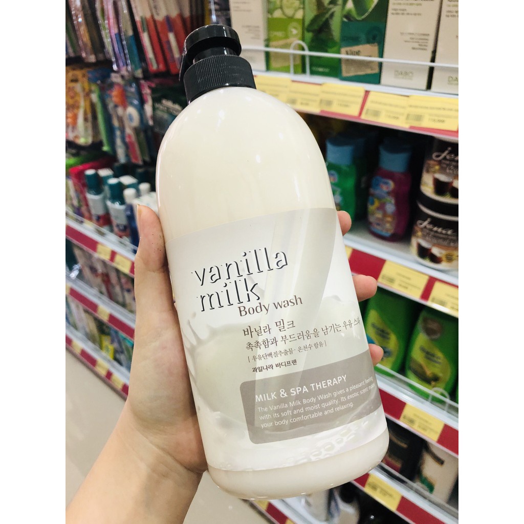 Sữa Tắm Welcos Vanilla Milk Body Wash Hương Vani Dưỡng Trắng Cho Da 732g